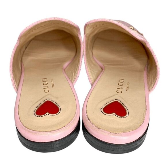 Gucci Princetown Horsebit Slipper EU 36.5 US 6.5 Pink Lace Mule Loafer Flats - Picture 7 of 10